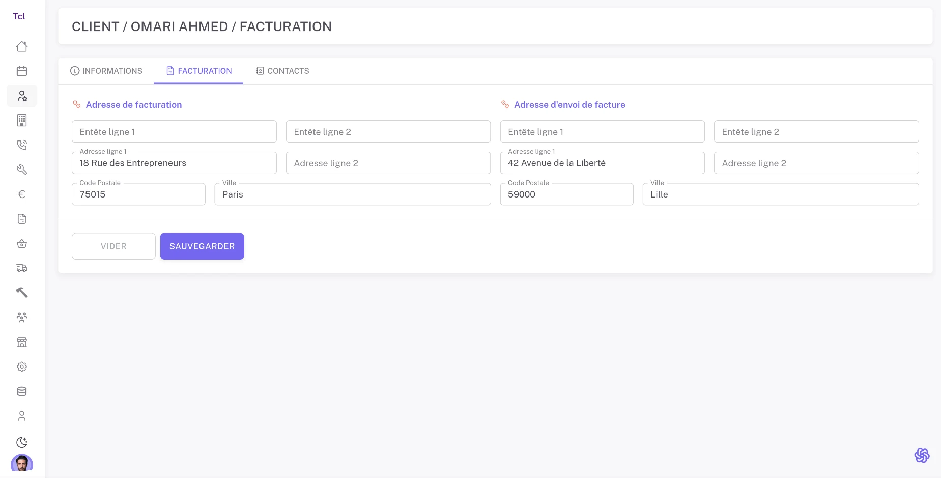 Gestion des contacts
