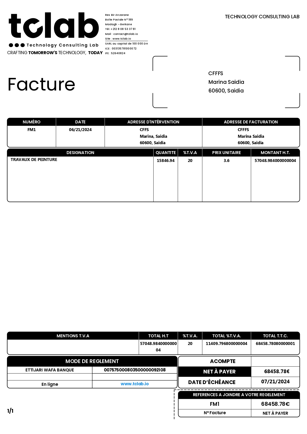 Générez vos factures