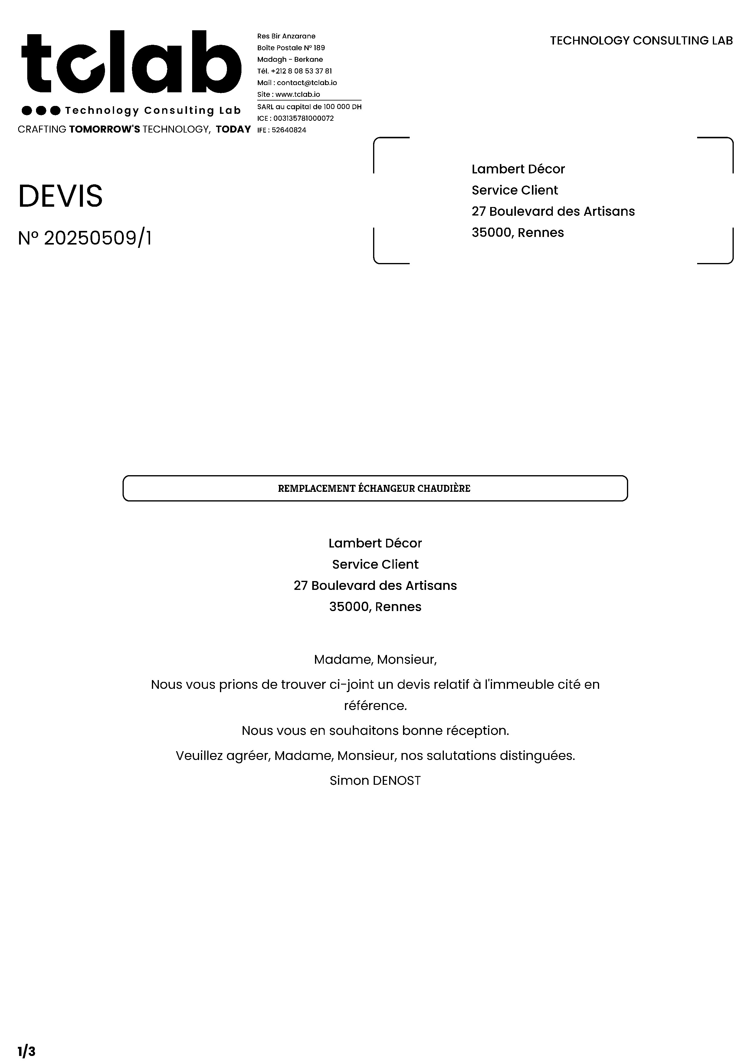 Générez vos devis